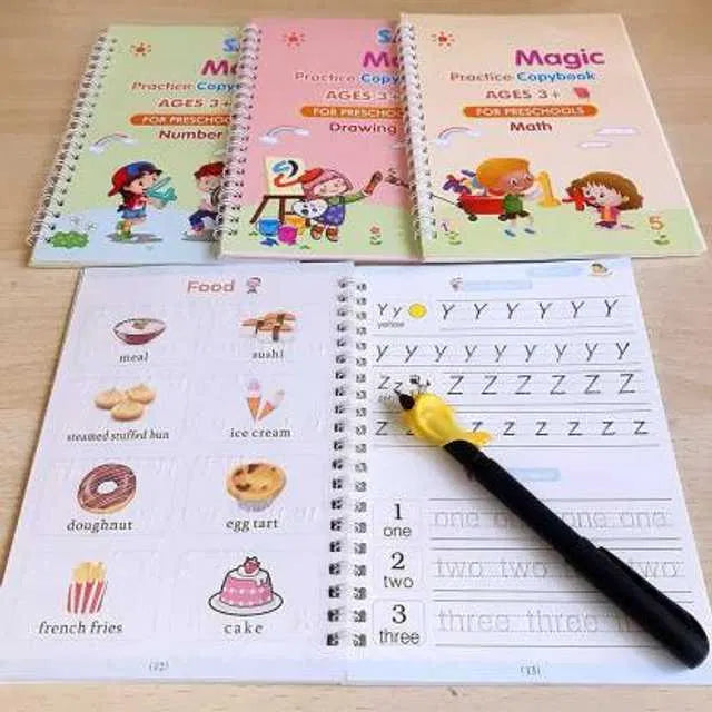 Magic Practice Copybook for Kids – 4 Books + 10 Refills