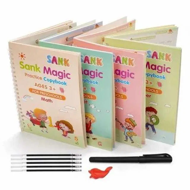 Magic Practice Copybook for Kids – 4 Books + 10 Refills