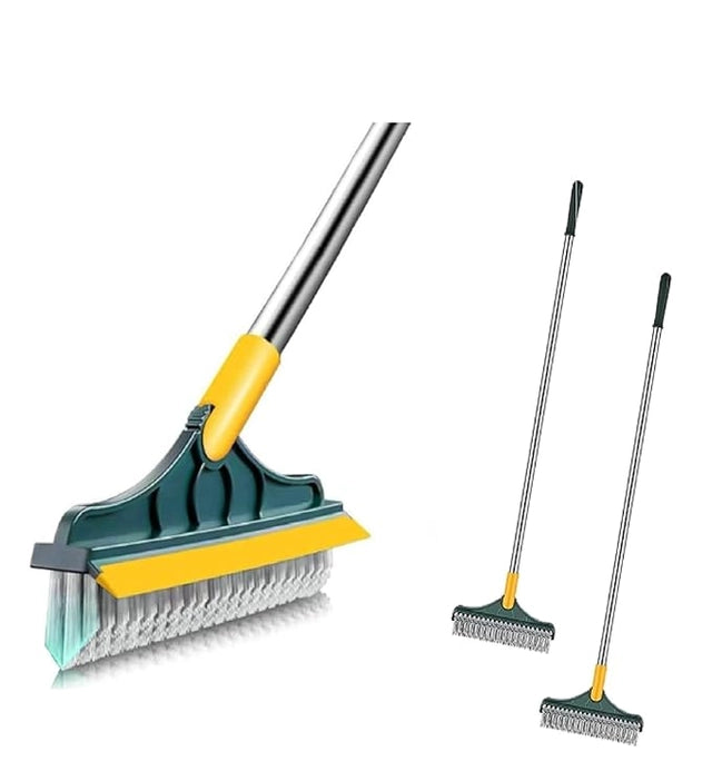 2-in-1 Floor Scrub Brush & Wiper – Tile & Floor Cleaning Tool