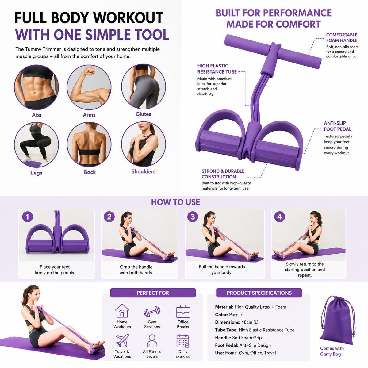 Multi-Function Tummy Trimmer & Resistance Exerciser – Home Workout