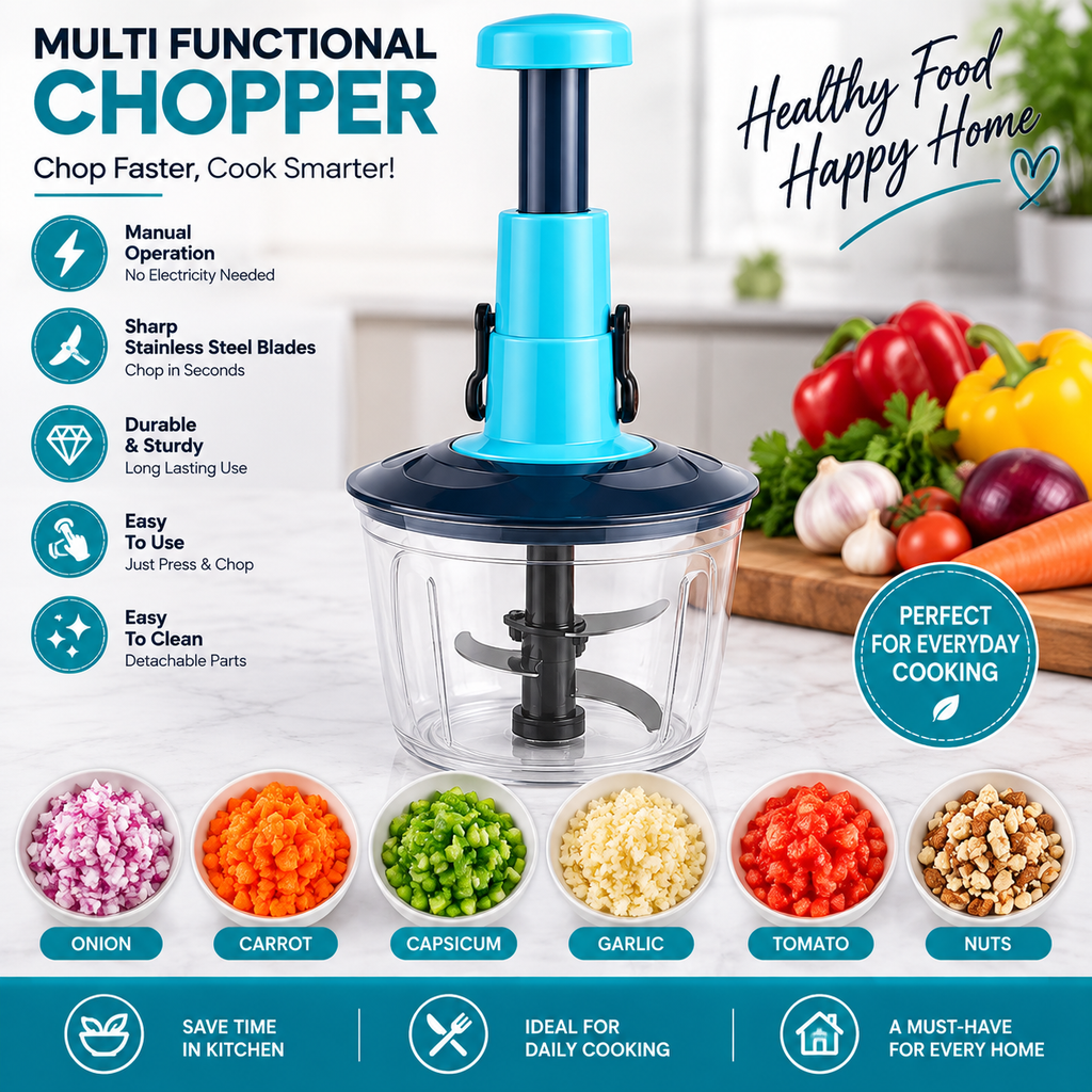 Multi Functional Manual Vegetable Chopper – Hand Press Food Chopper